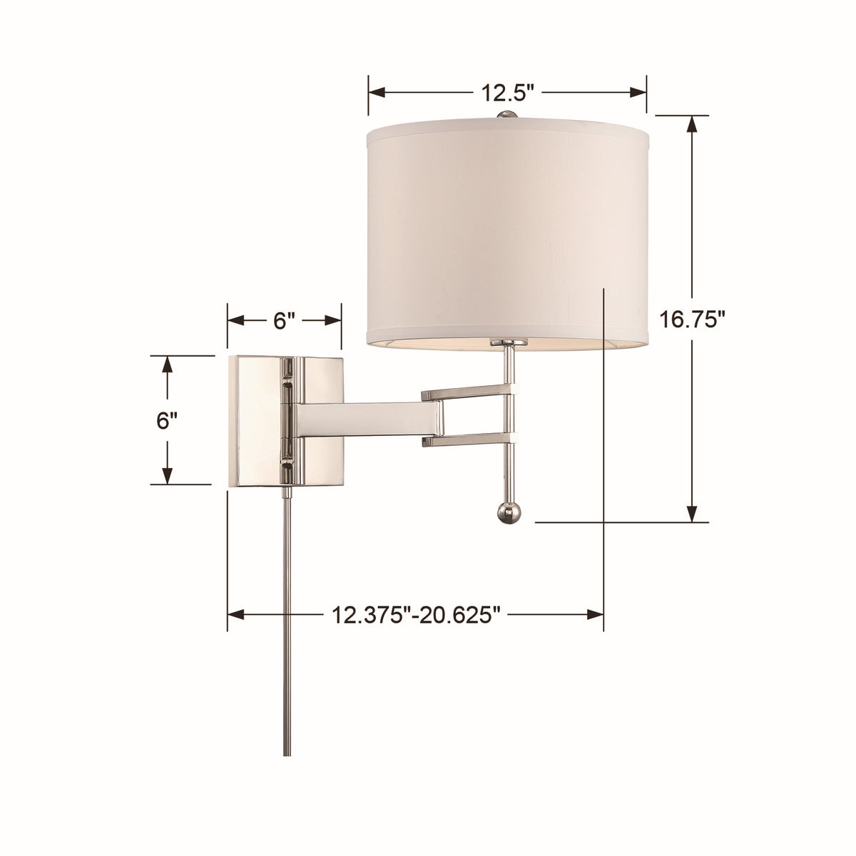 Crystorama - MAR-A8031-PN - Une lampe Murale - Marshall - Nickel poli