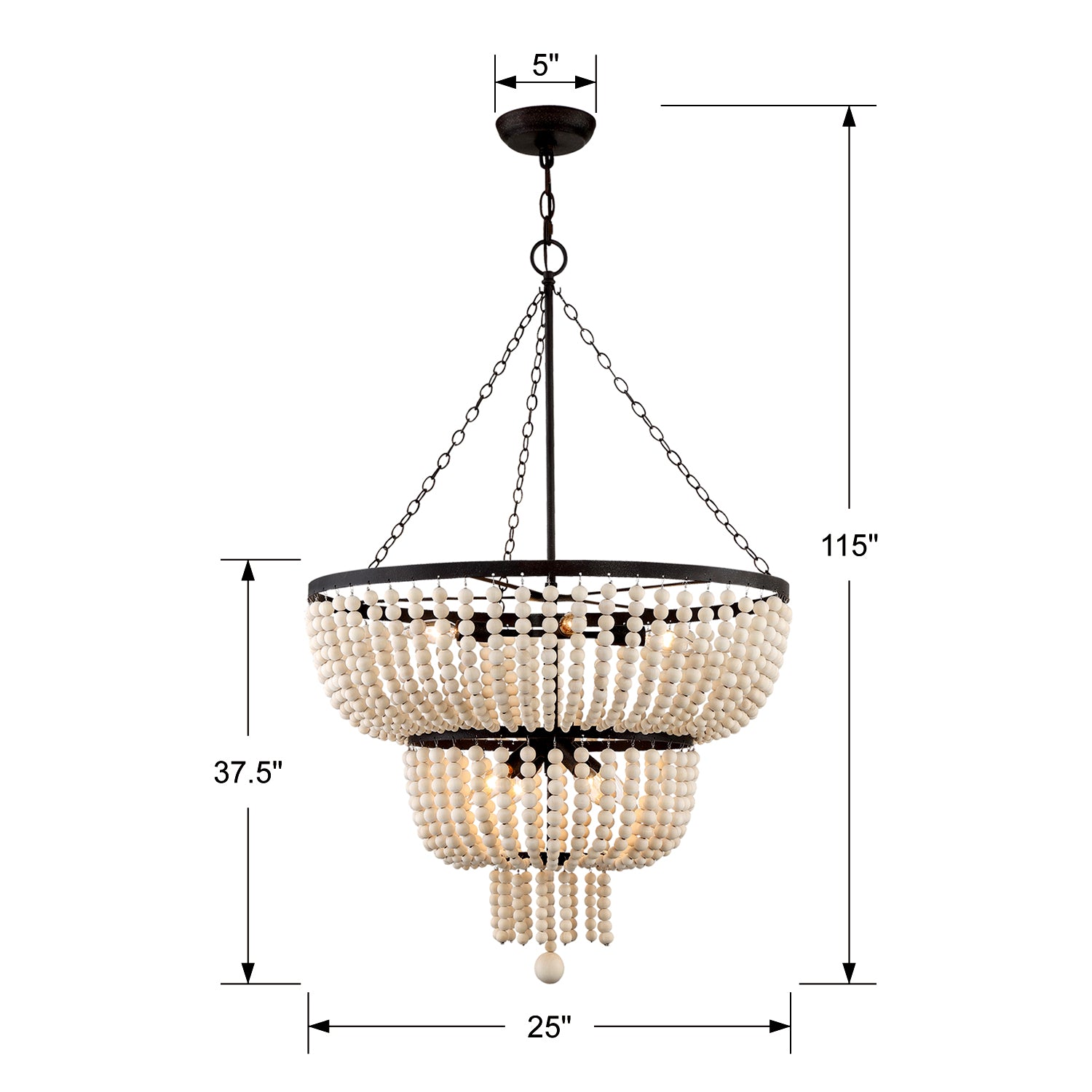 Crystorama - 610-FB - Eight Light Chandelier - Rylee - Forged Bronze