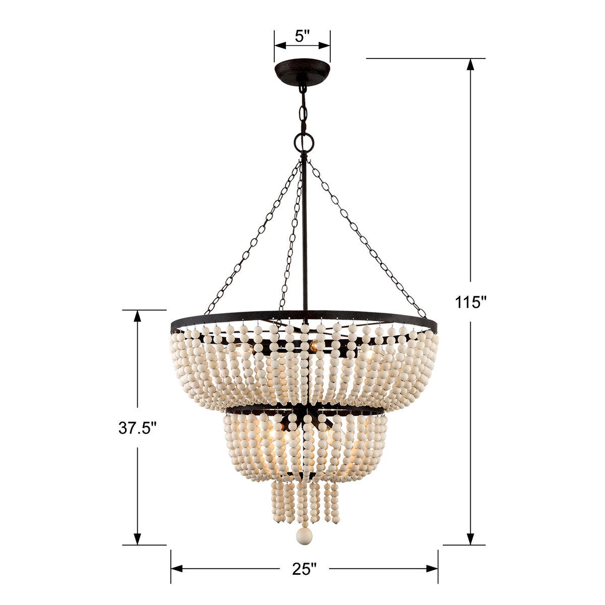 Crystorama - 610-FB - Eight Light Chandelier - Rylee - Forged Bronze