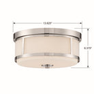 Crystorama - TRV-A3802-PN - Two Light Flush Mount - Trevor - Polished Nickel