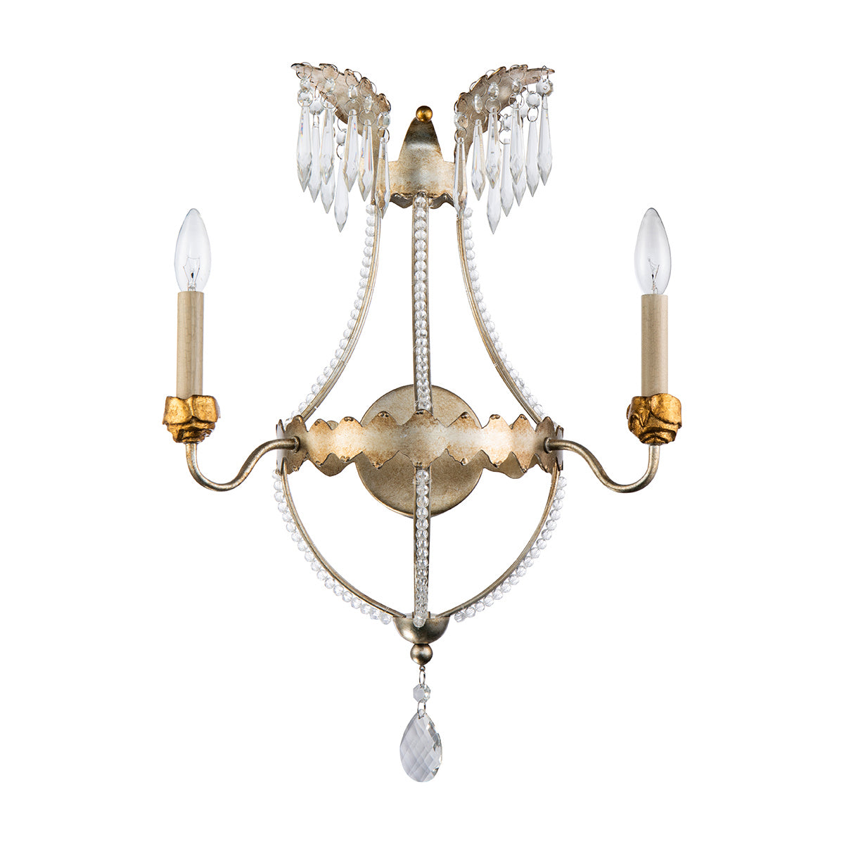 Lucas + McKearn - SC1035-2 - Two Light Wall Sconce - Lemuria - Distressed Silver And Gold