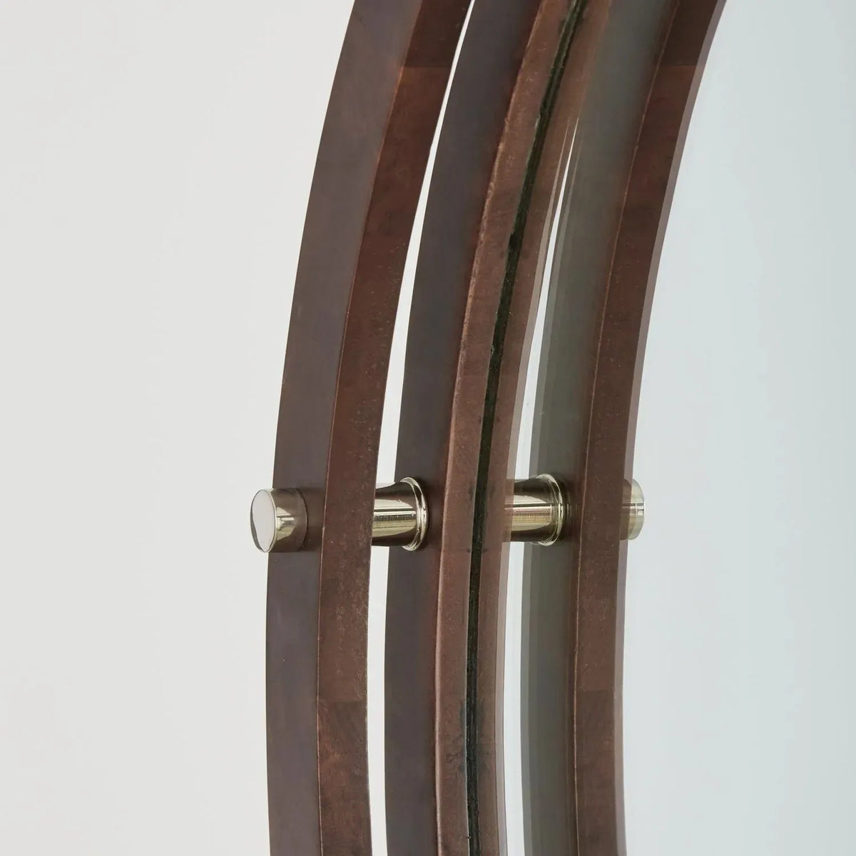 29.75" Round Wood Mirror