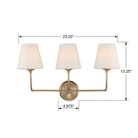 Crystorama - 2443-OP-VG - Applique murale trois lumières - Sylvan - Or éclatant