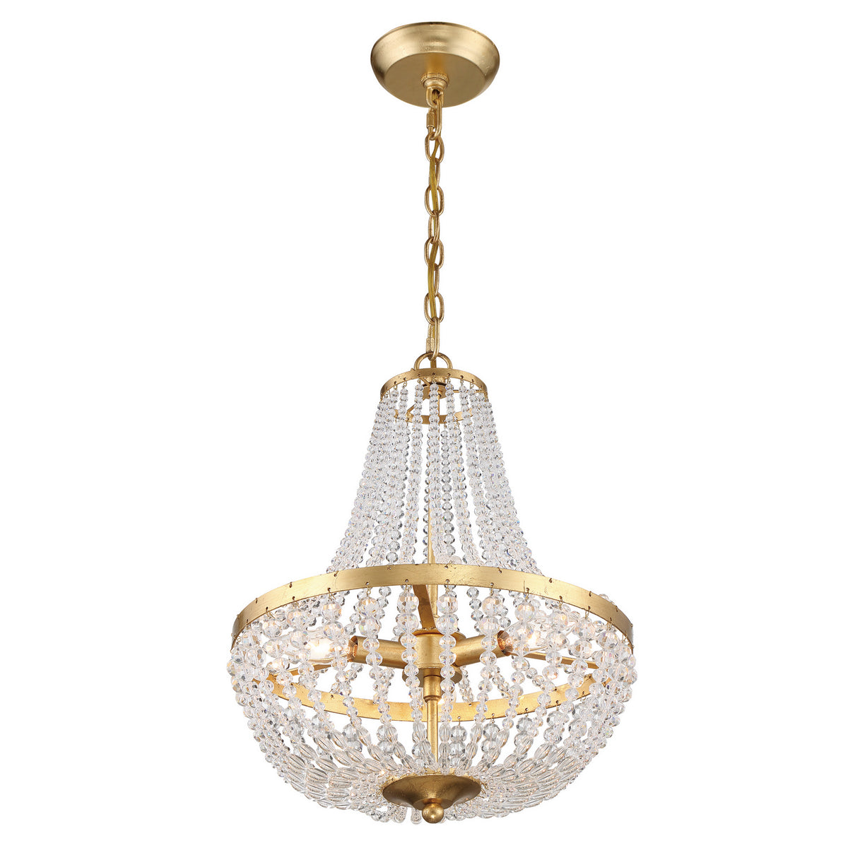 Crystorama - 603-GA - Three Light Chandelier - Rylee - Antique Gold