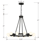 Crystorama - 9045-BK - 12 Lumières Suspendu - Dakota - Noir