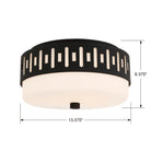 Crystorama - KEA-B8200-BF - Deux lampes Plafonnier - Keaton - Forgé en noir