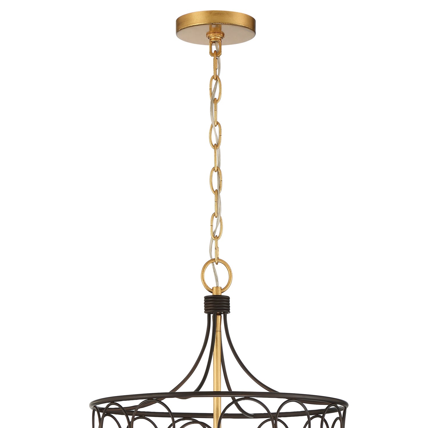 Crystorama - STM-B5106-BZ-GA - Mini lampe à six lumières Suspendu - Stemmons - Bronze + Or antique