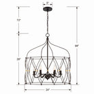 Crystorama - ZUC-A9035-EB-GA - Six lumières Suspendu - Zucca - Bronze Anglais + Or Antique