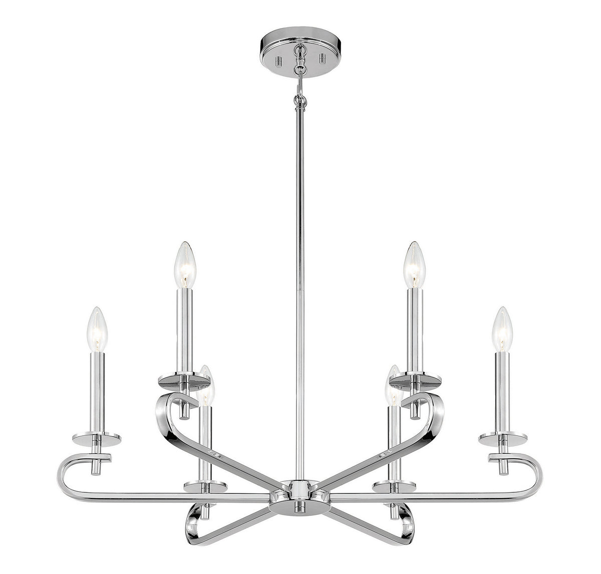 Savoy House - 1-2450-6-109 - Six Light Chandelier - Torino - Polished Nickel