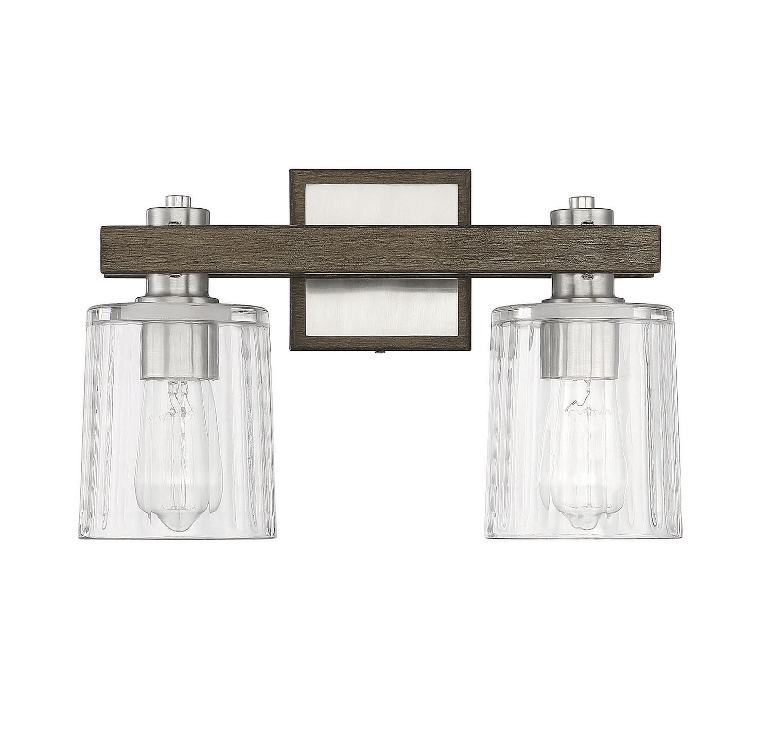 Savoy House - 8-1255-2-165 - Two Light Bath Bar - Halifax - Satin Nickel with Gray Wood