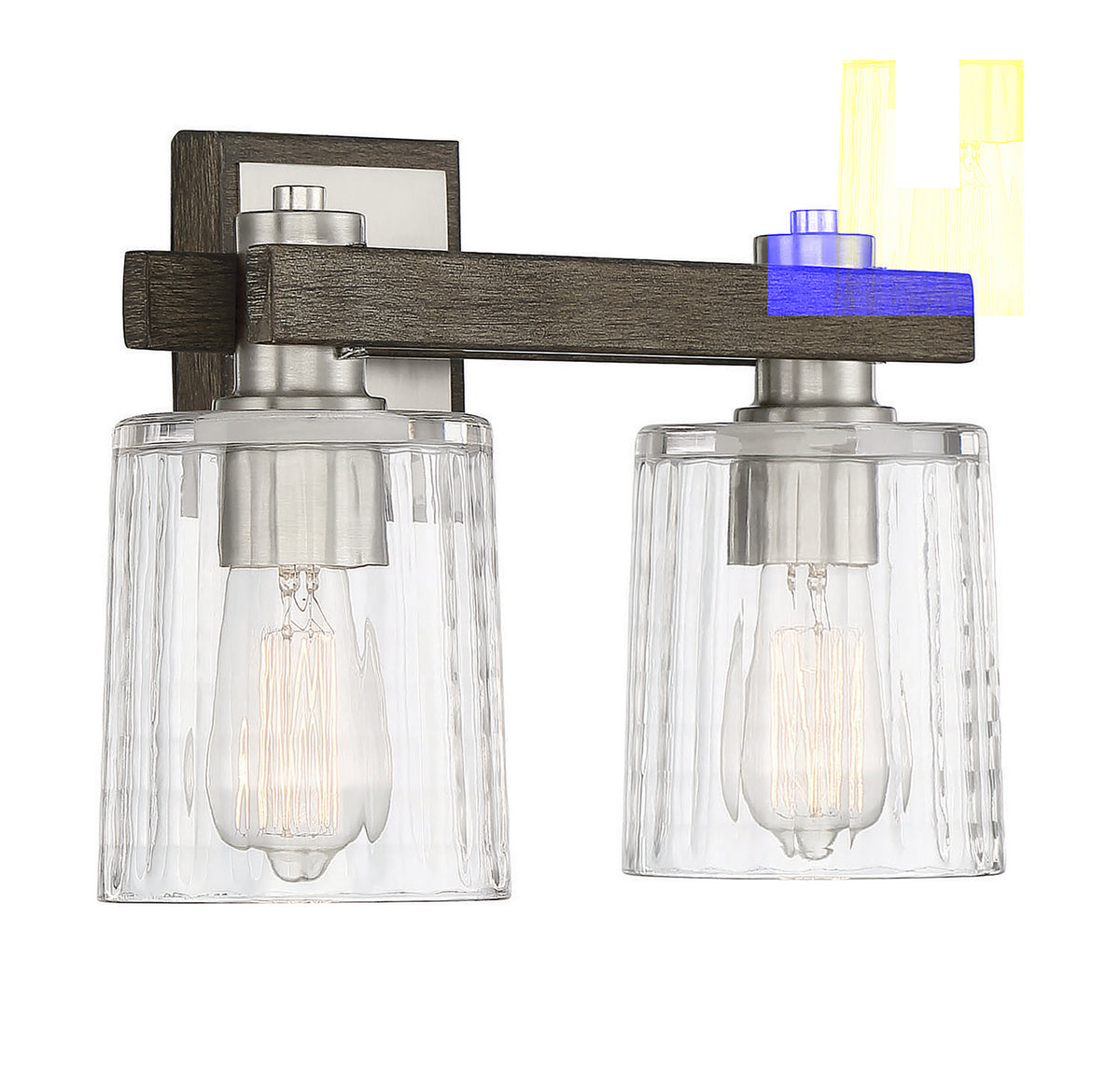 Savoy House - 8-1255-2-165 - Two Light Bath Bar - Halifax - Satin Nickel with Gray Wood