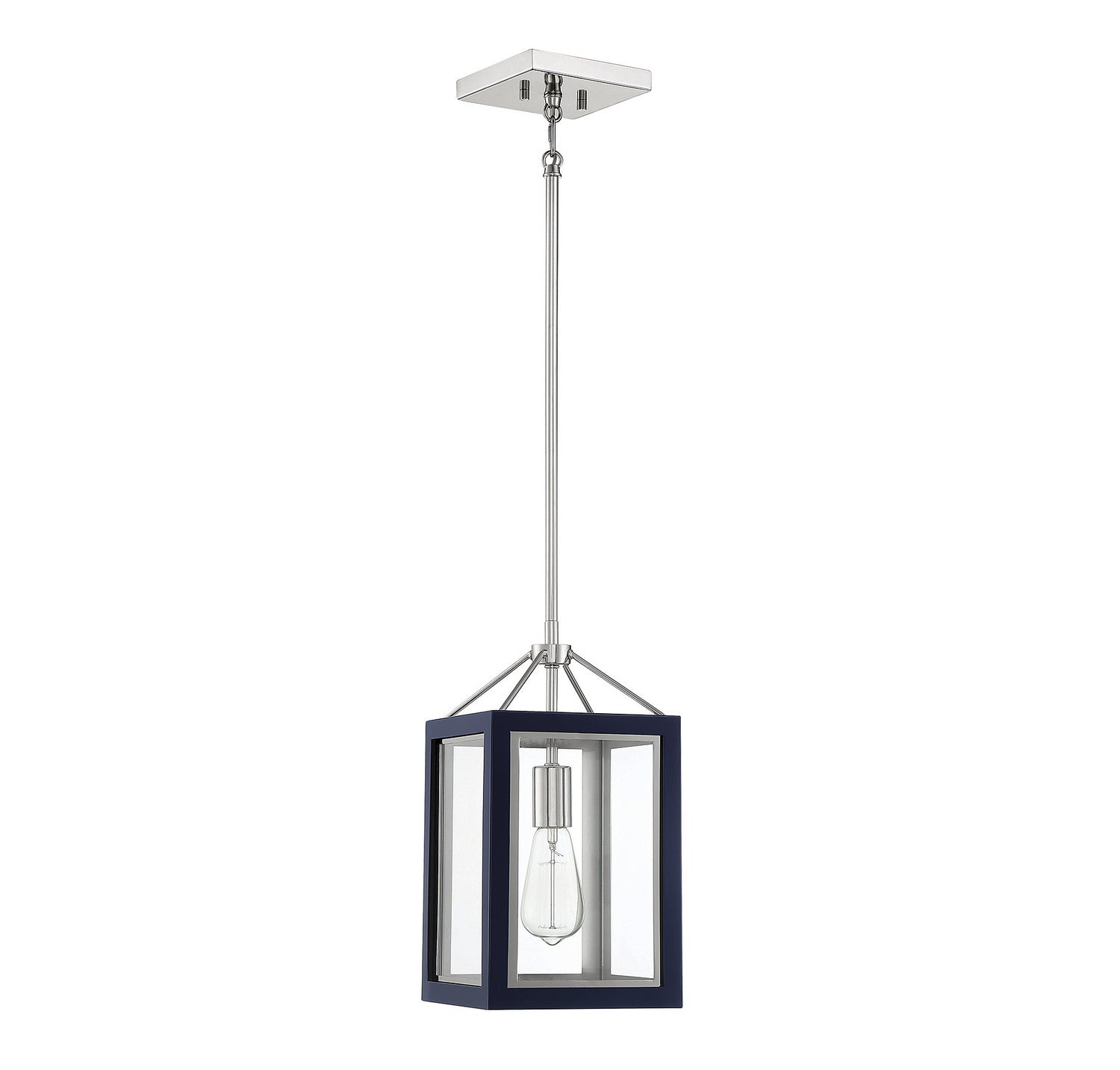 Savoy House - 3-8880-1-174 - One Light Pendant - Carlton - Navy with Polished Nickel Accents