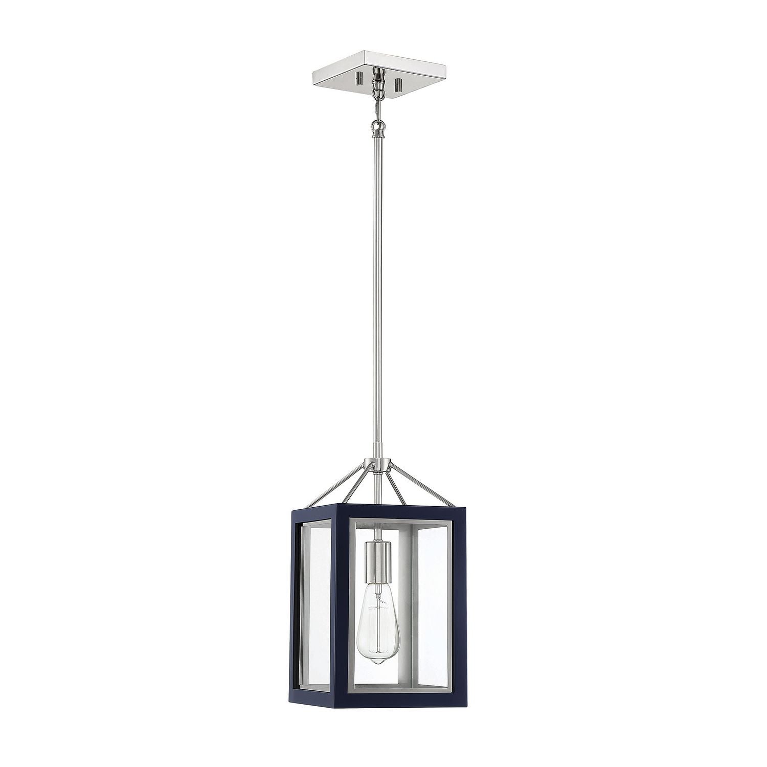 Savoy House - 3-8880-1-174 - One Light Pendant - Carlton - Navy with Polished Nickel Accents