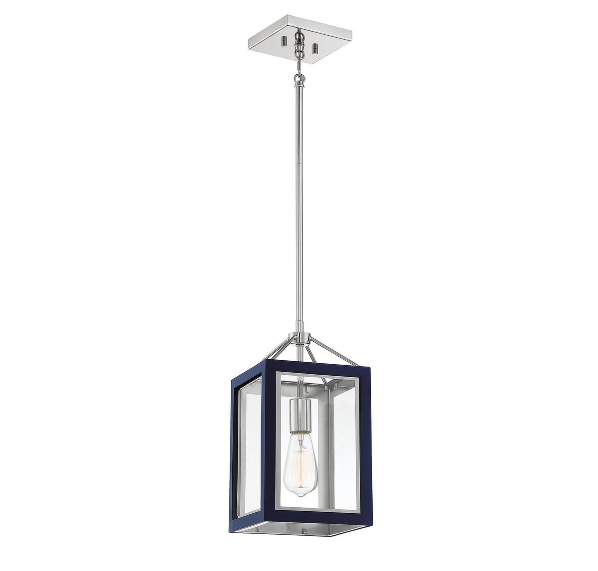 Savoy House - 3-8880-1-174 - One Light Pendant - Carlton - Navy with Polished Nickel Accents