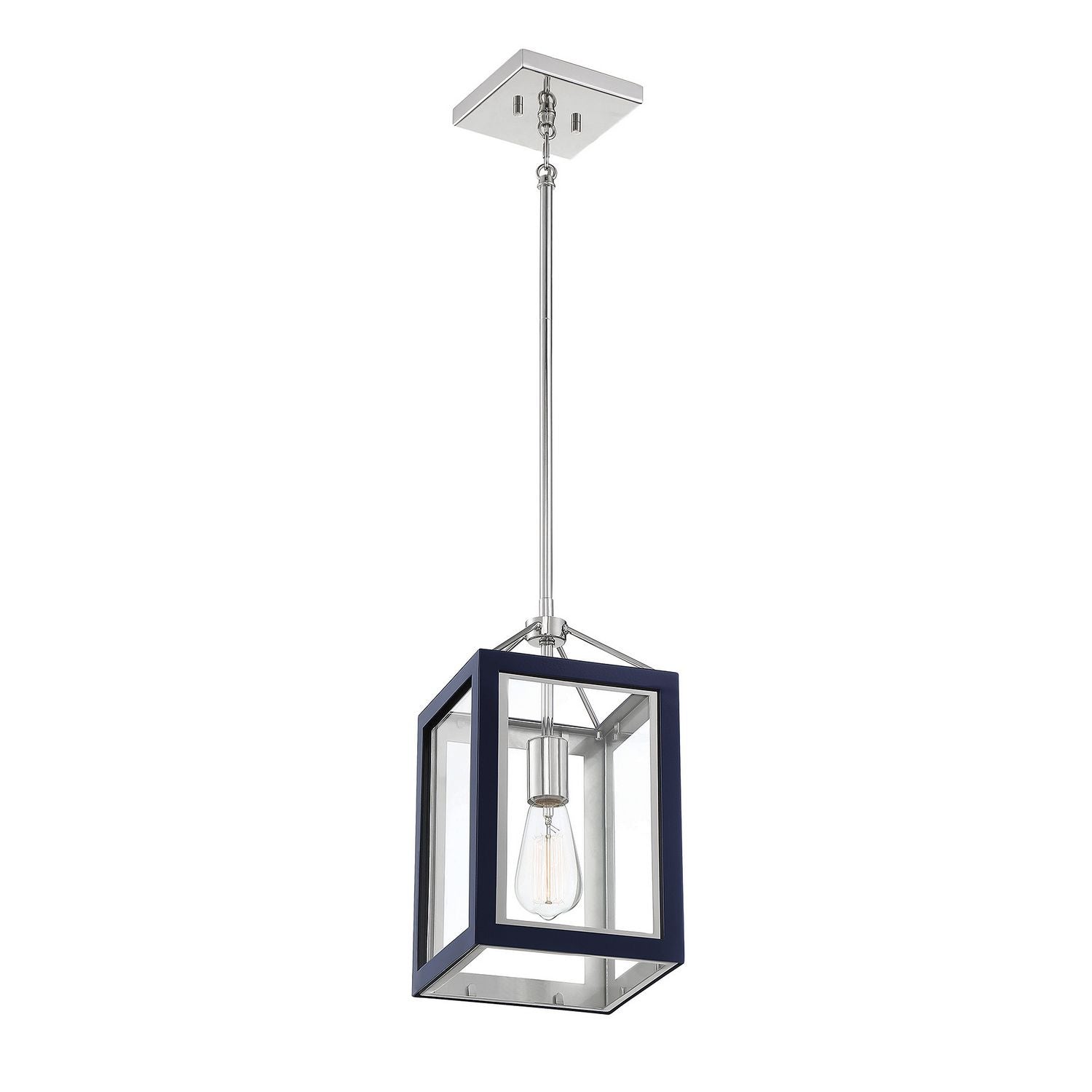 Savoy House - 3-8880-1-174 - One Light Pendant - Carlton - Navy with Polished Nickel Accents