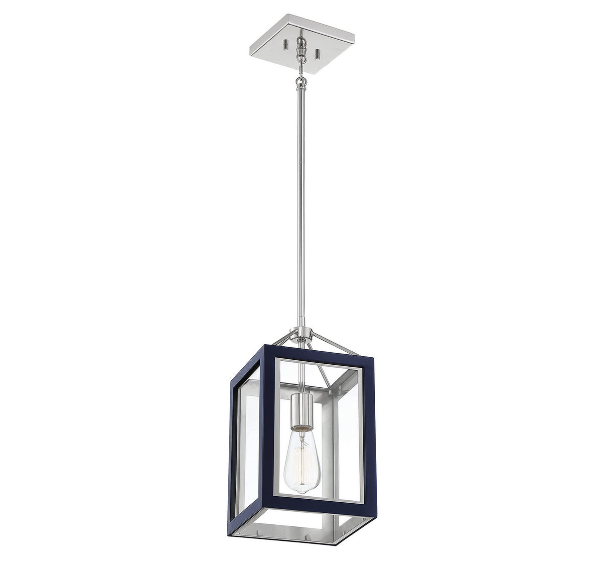 Savoy House - 3-8880-1-174 - One Light Pendant - Carlton - Navy with Polished Nickel Accents