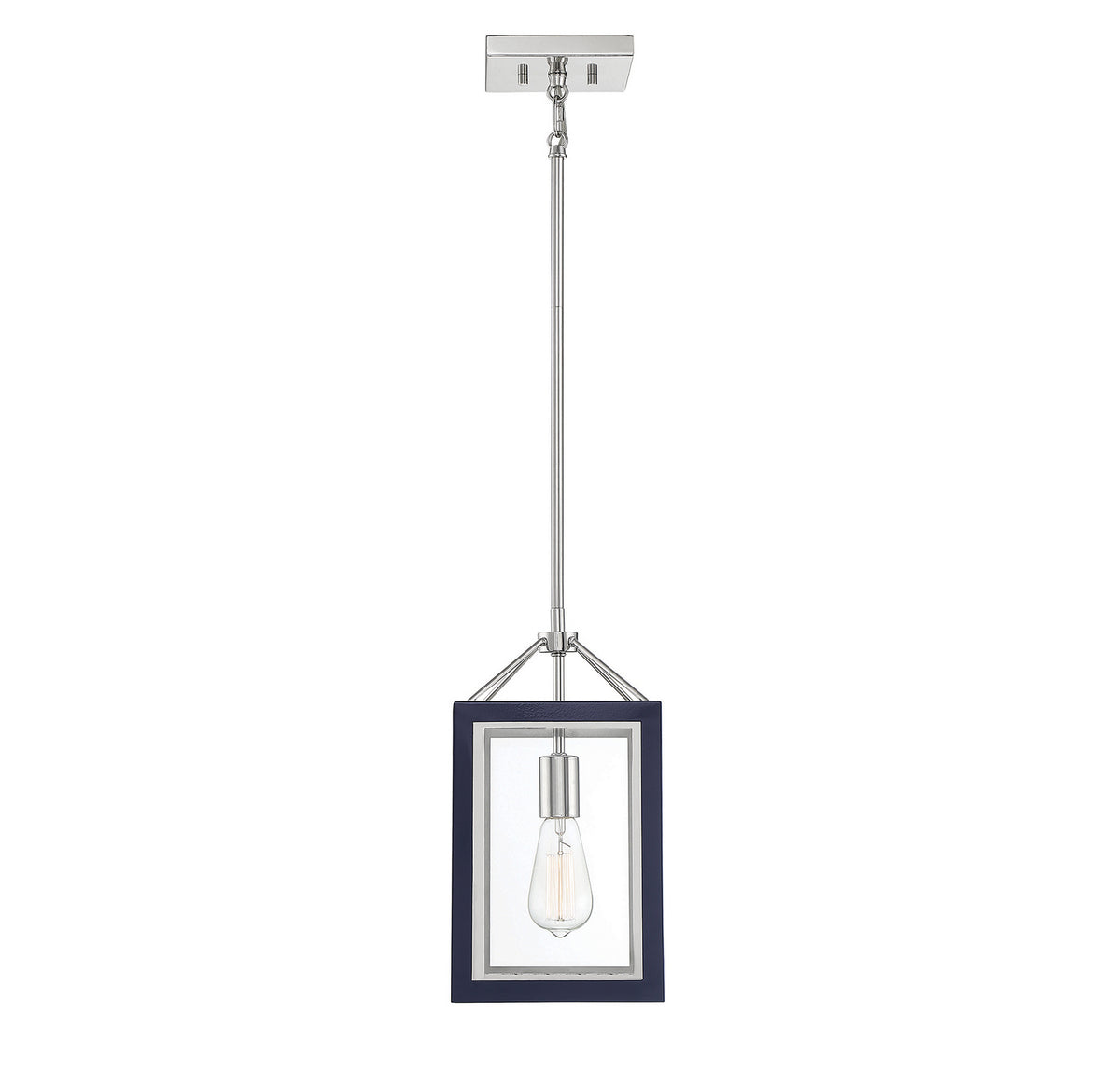 Savoy House - 3-8880-1-174 - One Light Pendant - Carlton - Navy with Polished Nickel Accents