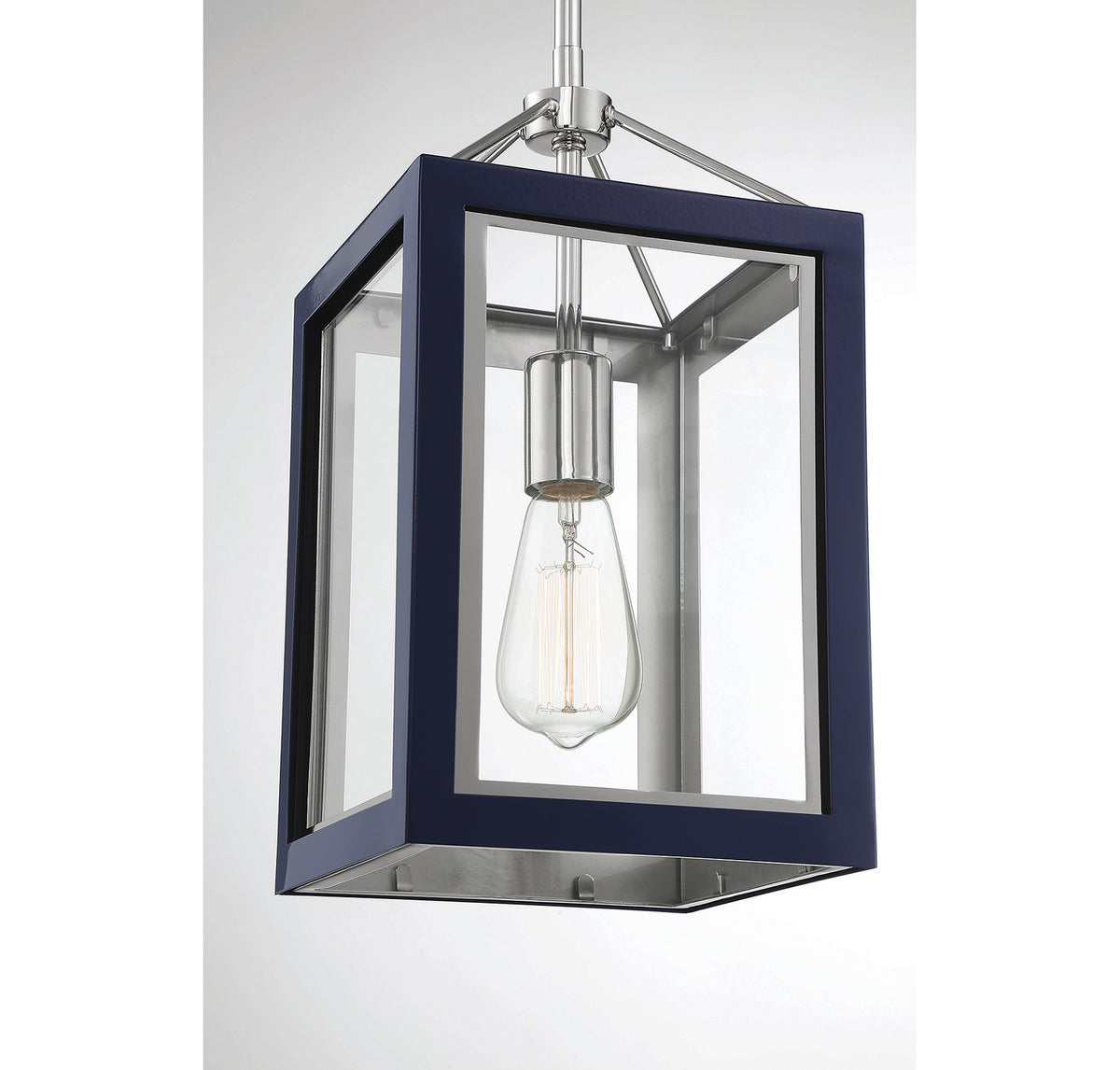 Savoy House - 3-8880-1-174 - One Light Pendant - Carlton - Navy with Polished Nickel Accents