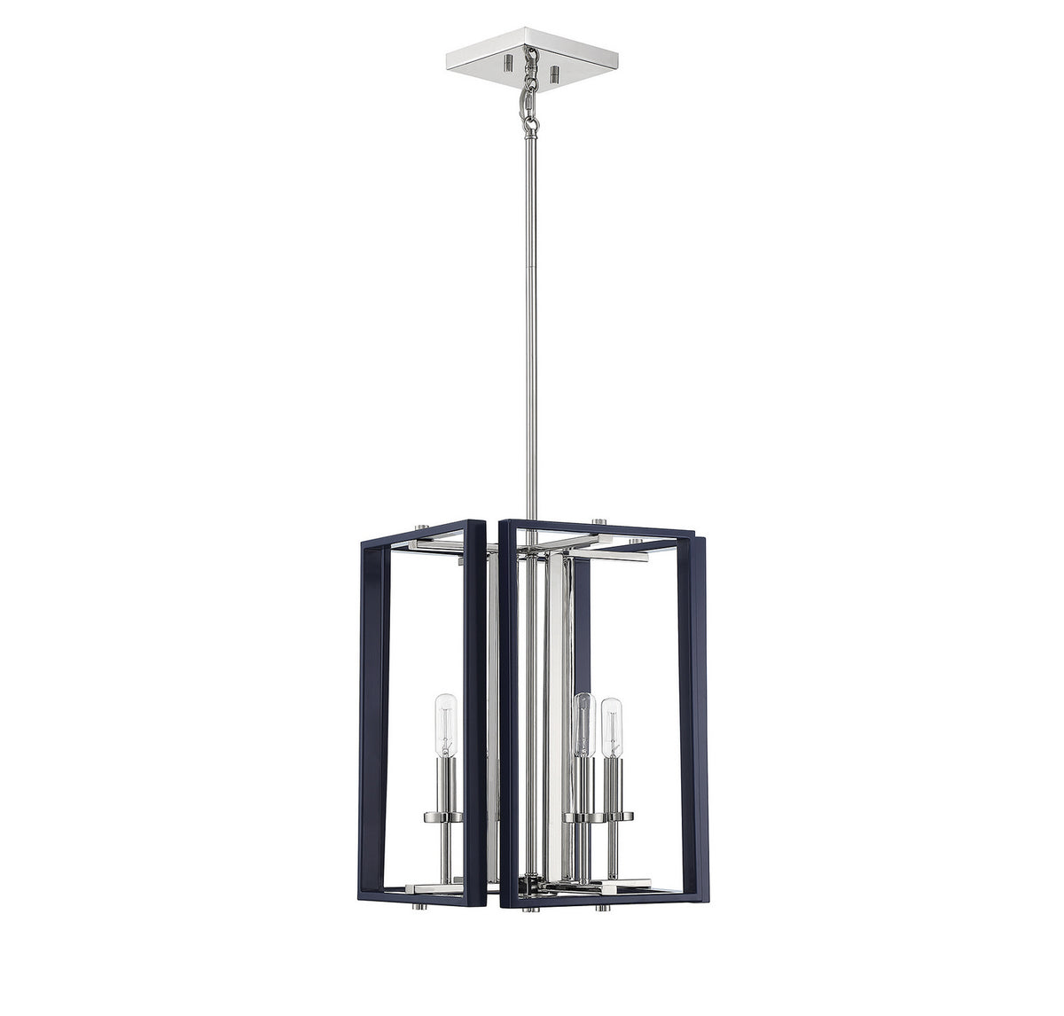 Savoy House - 3-8881-4-174 - Four Light Pendant - Champlin - Navy with Polished Nickel Accents