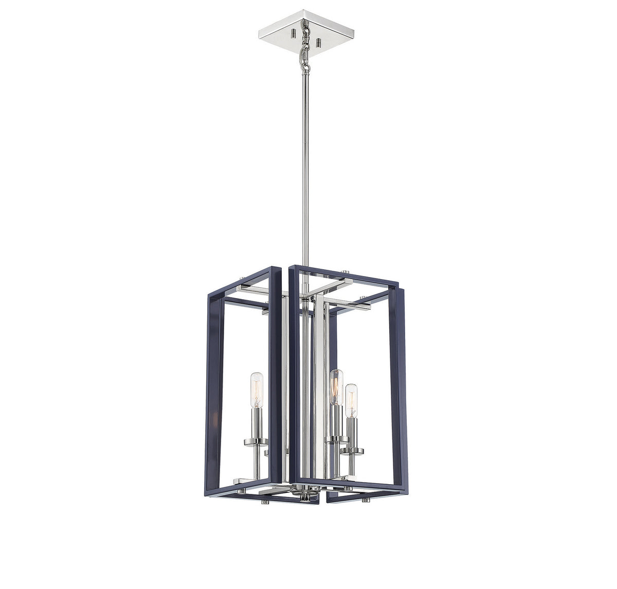 Savoy House - 3-8881-4-174 - Four Light Pendant - Champlin - Navy with Polished Nickel Accents