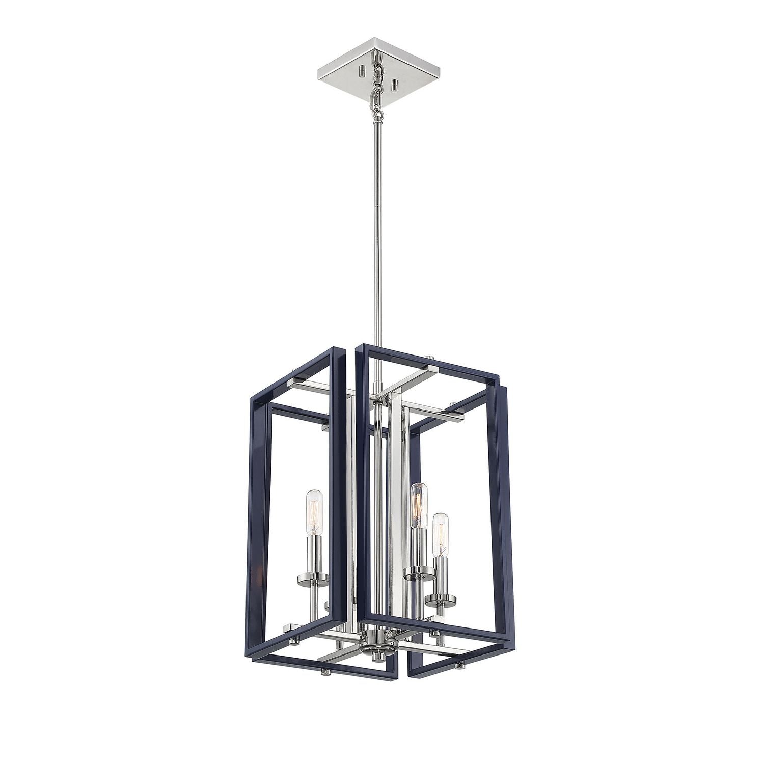 Savoy House - 3-8881-4-174 - Four Light Pendant - Champlin - Navy with Polished Nickel Accents