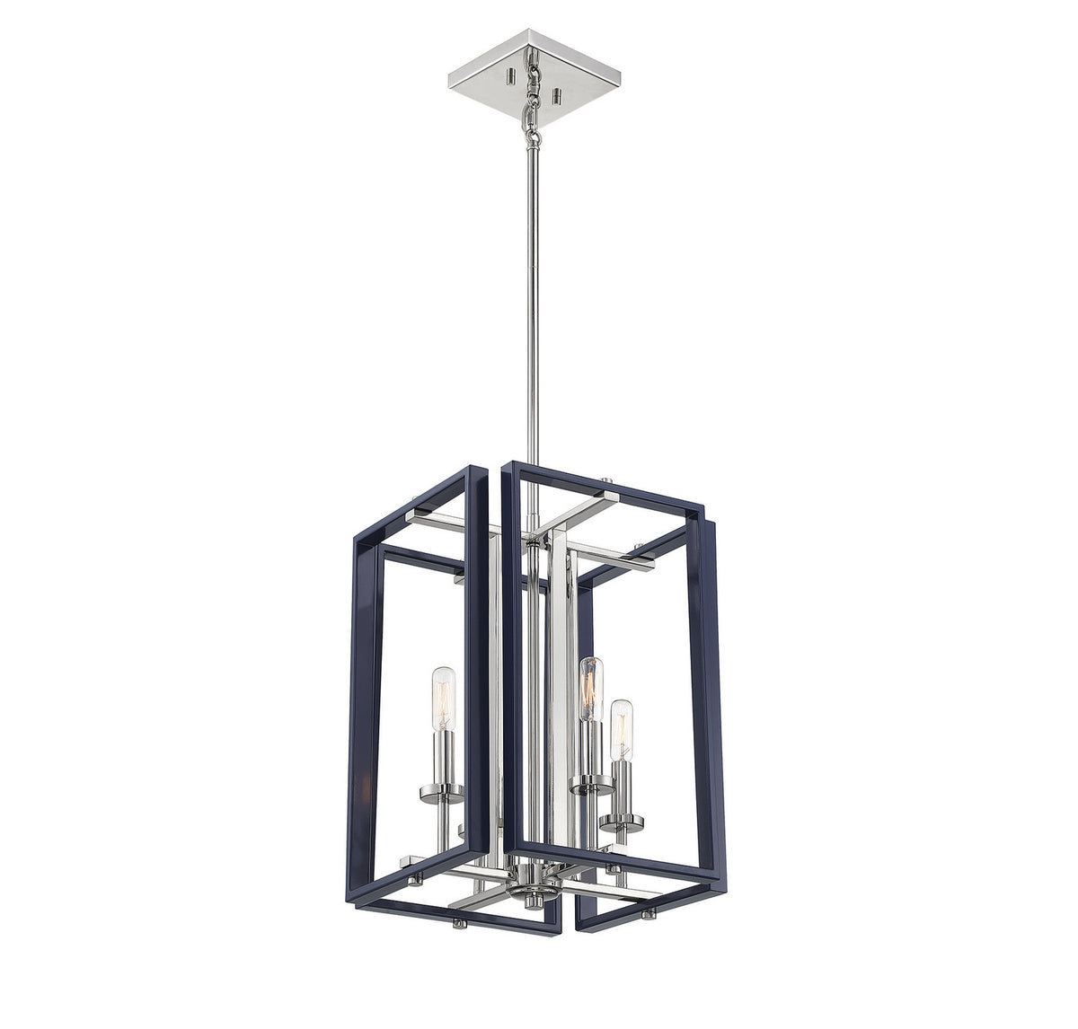 Savoy House - 3-8881-4-174 - Four Light Pendant - Champlin - Navy with Polished Nickel Accents