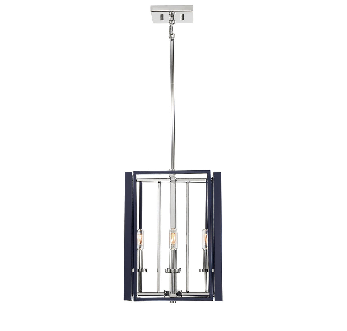 Savoy House - 3-8881-4-174 - Four Light Pendant - Champlin - Navy with Polished Nickel Accents