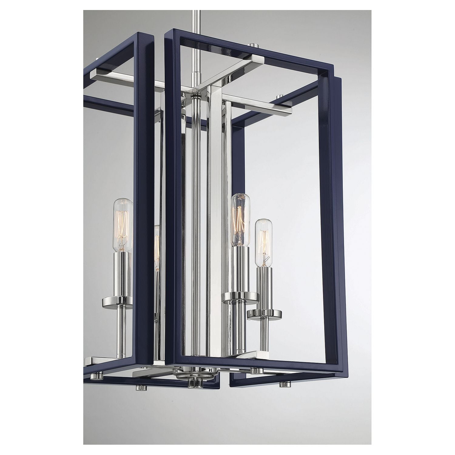 Savoy House - 3-8881-4-174 - Four Light Pendant - Champlin - Navy with Polished Nickel Accents