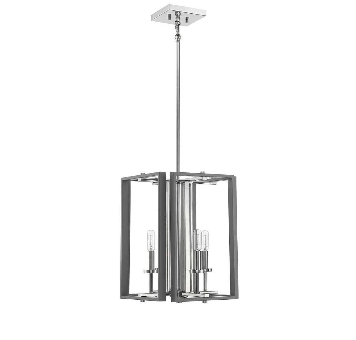 Savoy House - 3-8881-4-175 - Four Light Pendant - Champlin - Gray with Polished Nickel Accents