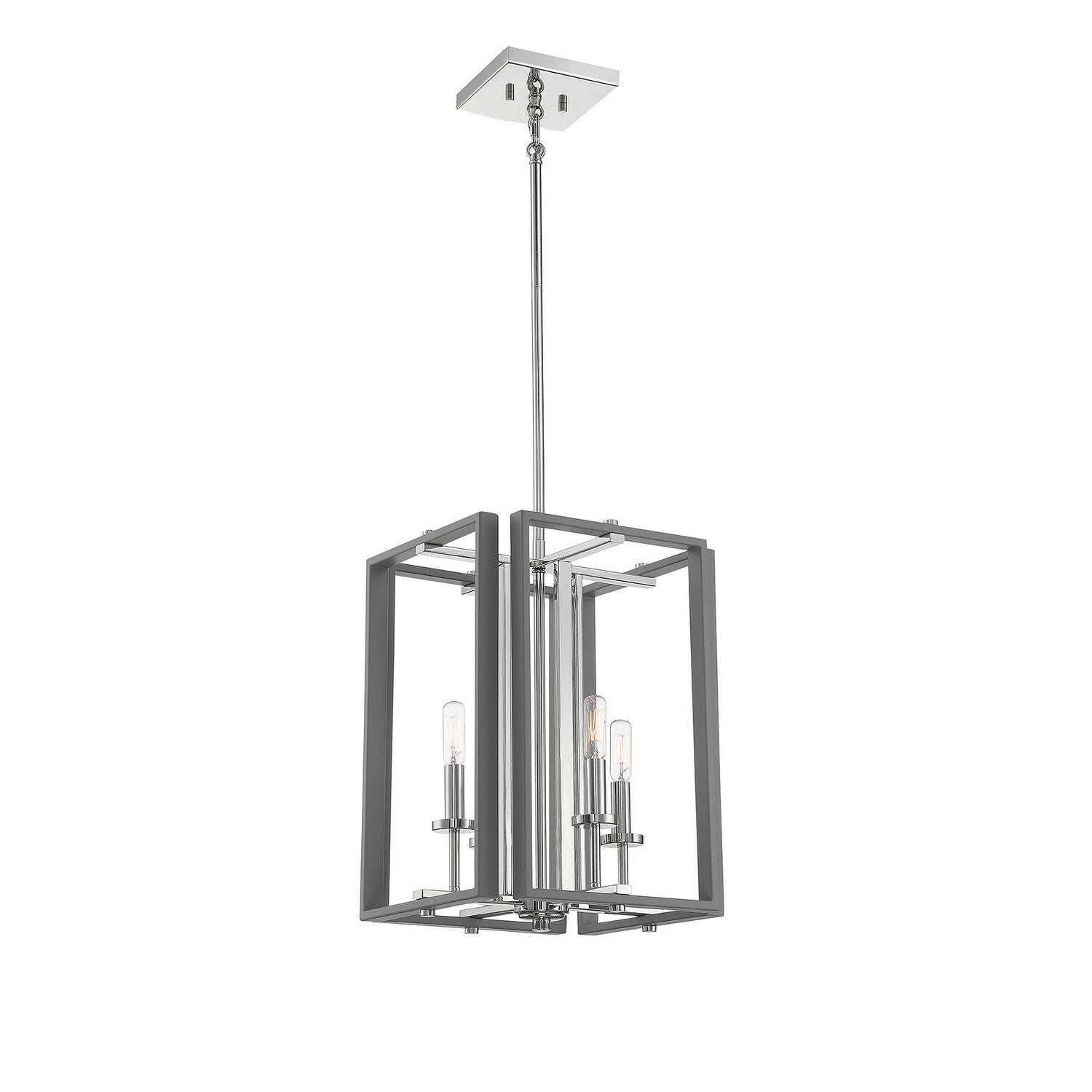 Savoy House - 3-8881-4-175 - Four Light Pendant - Champlin - Gray with Polished Nickel Accents