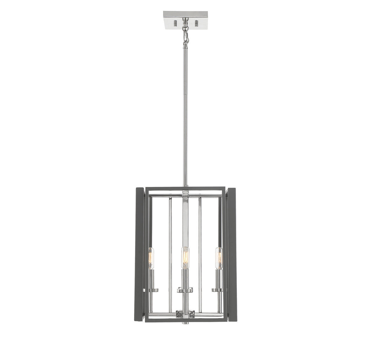 Savoy House - 3-8881-4-175 - Four Light Pendant - Champlin - Gray with Polished Nickel Accents