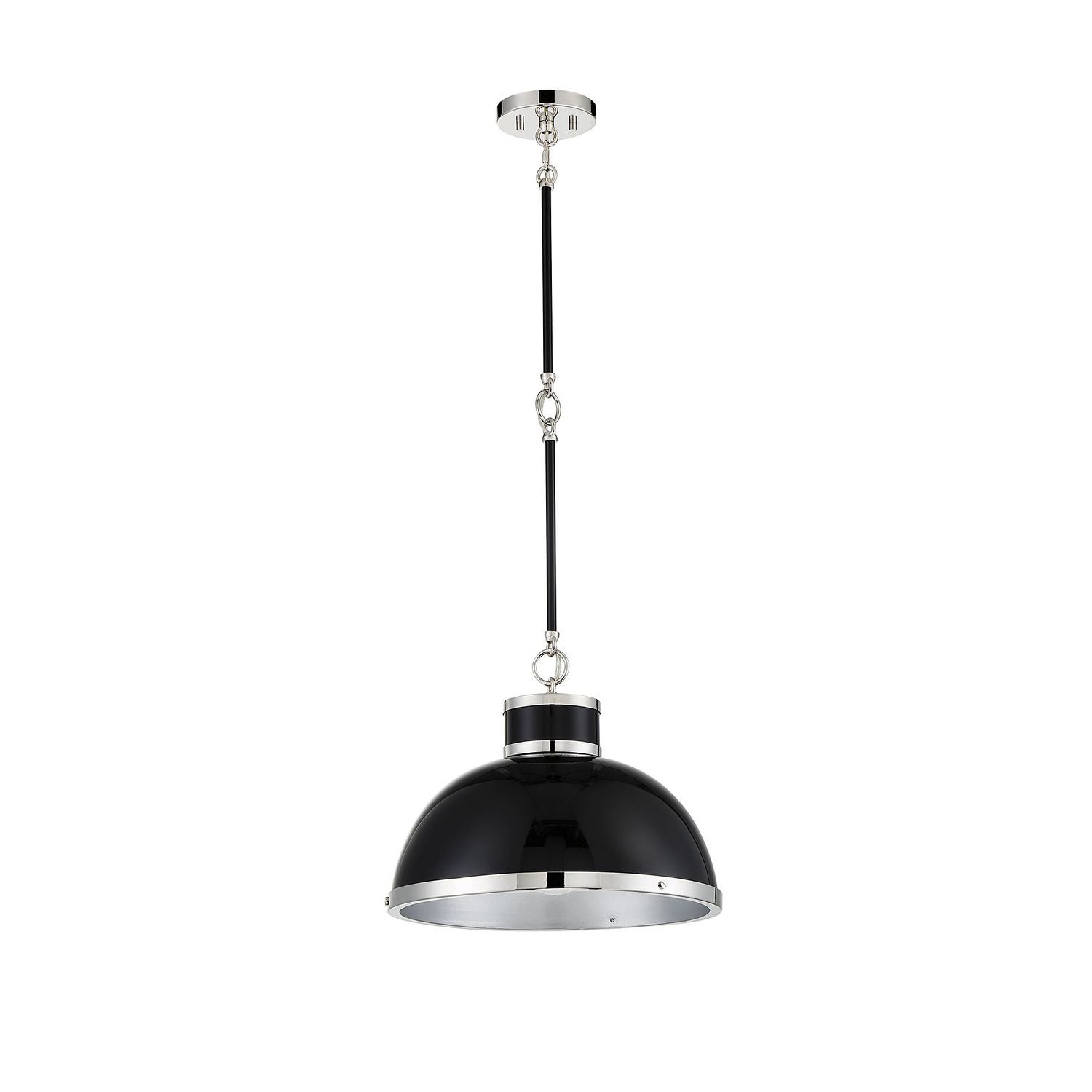 Savoy House - 7-8882-1-173 - One Light Pendant - Corning - Black with Polished Nickel Accents