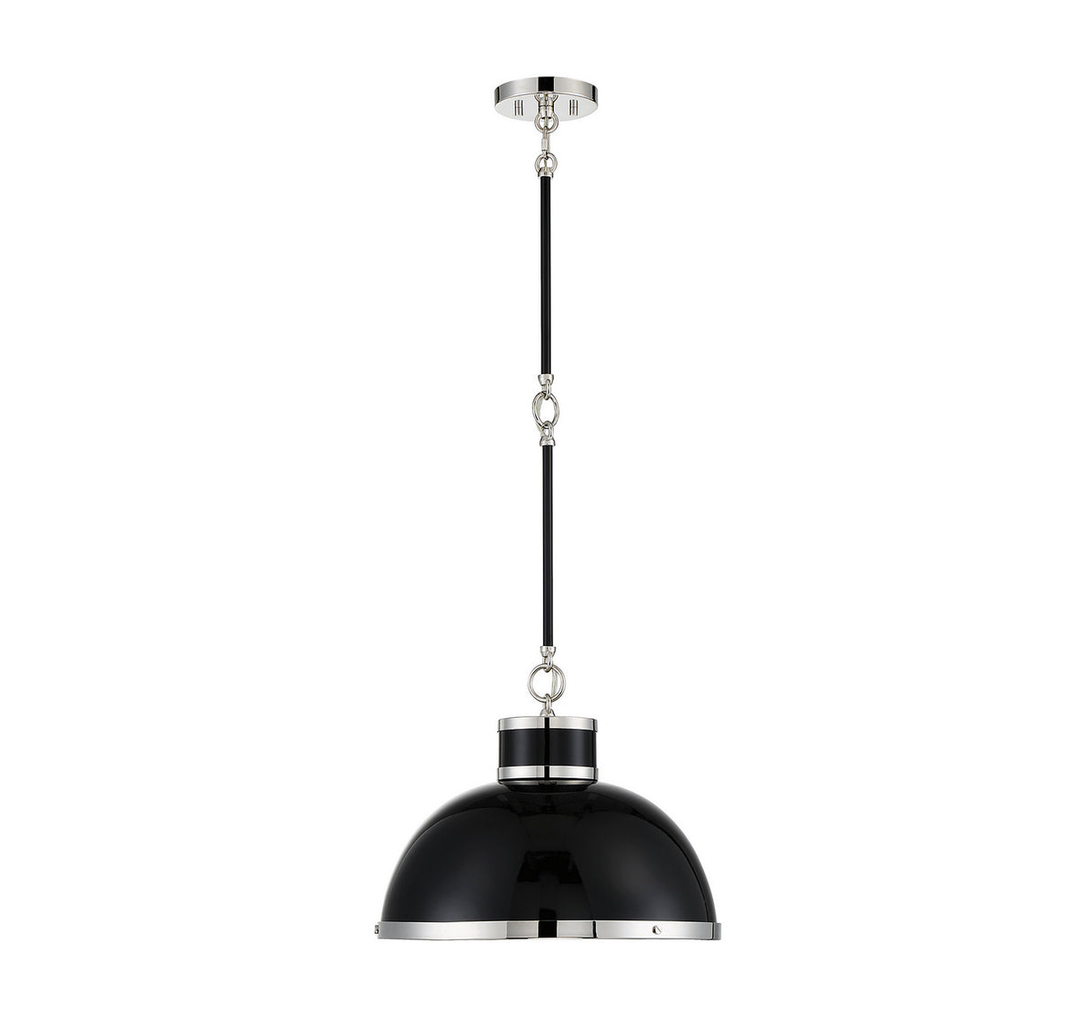 Savoy House - 7-8882-1-173 - One Light Pendant - Corning - Black with Polished Nickel Accents