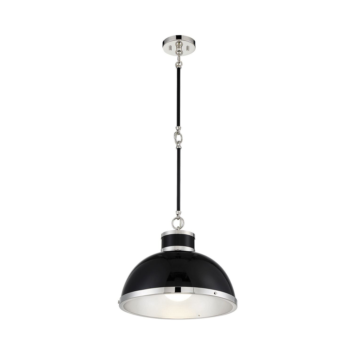 Savoy House - 7-8882-1-173 - One Light Pendant - Corning - Black with Polished Nickel Accents