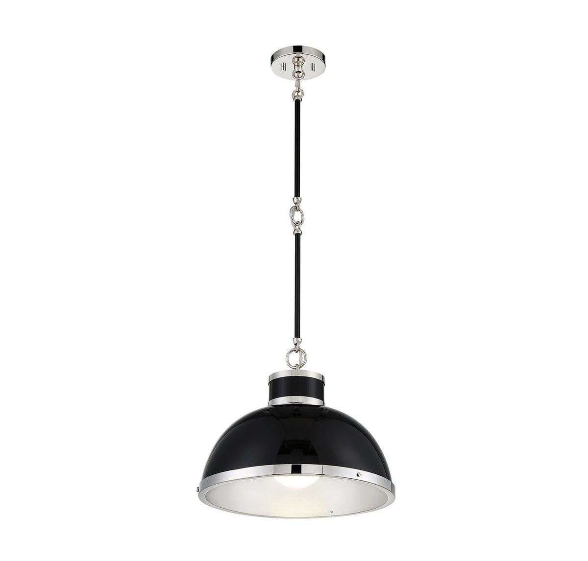 Savoy House - 7-8882-1-173 - One Light Pendant - Corning - Black with Polished Nickel Accents