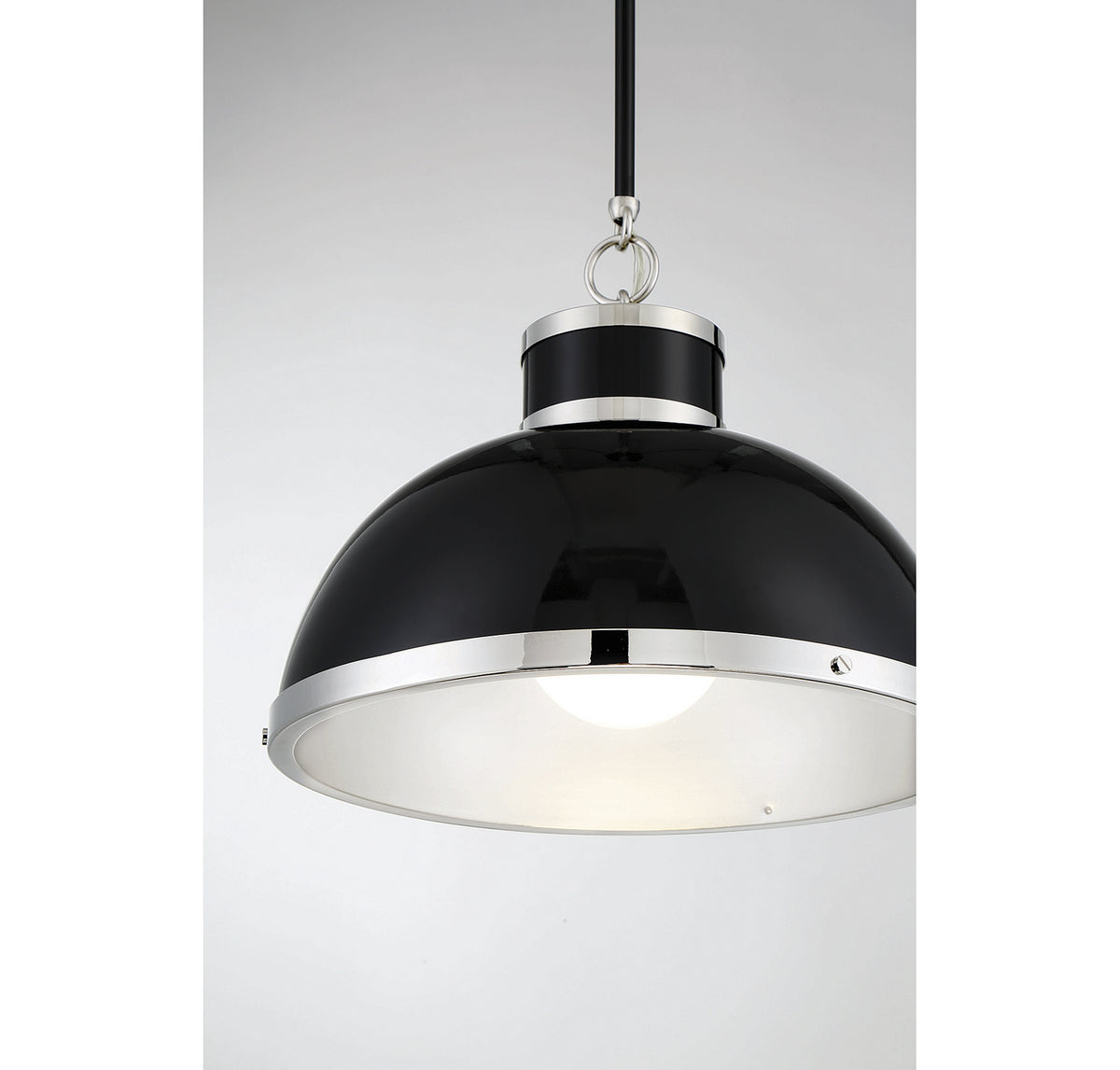 Savoy House - 7-8882-1-173 - One Light Pendant - Corning - Black with Polished Nickel Accents