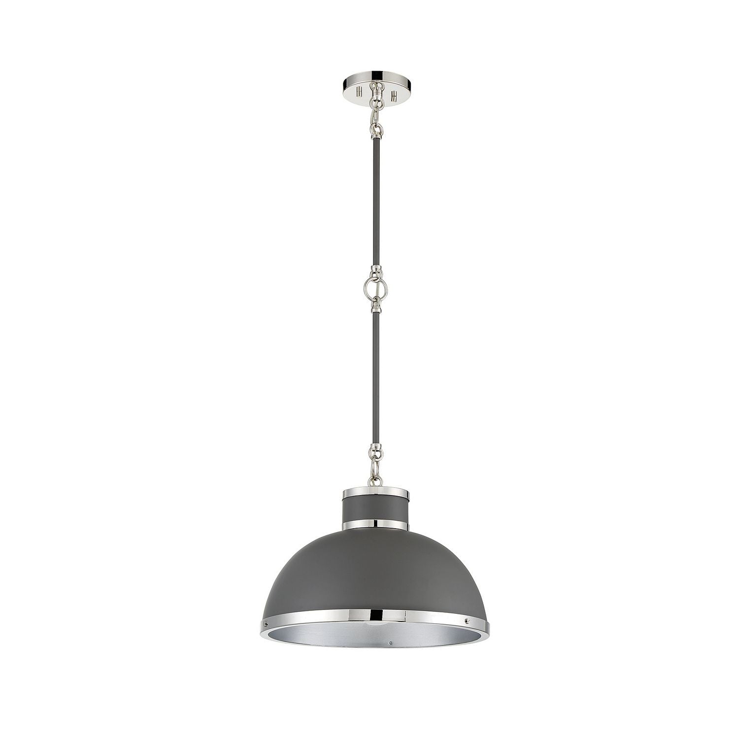 Savoy House - 7-8882-1-175 - One Light Pendant - Corning - Gray with Polished Nickel Accents