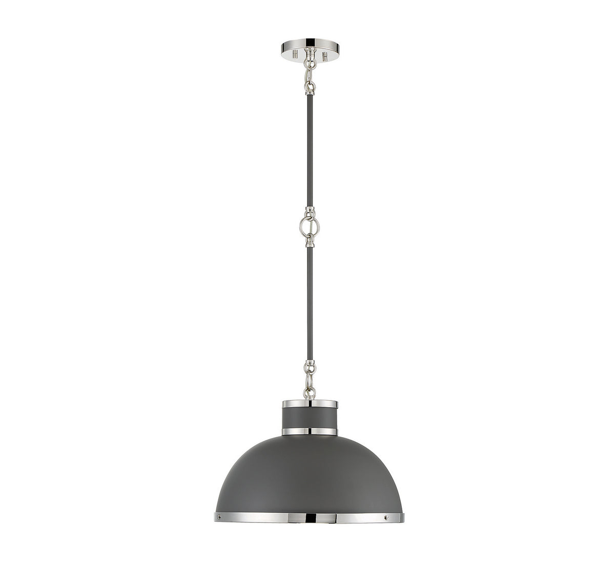 Savoy House - 7-8882-1-175 - One Light Pendant - Corning - Gray with Polished Nickel Accents