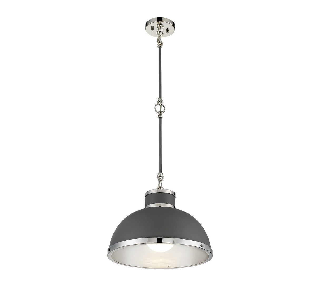 Savoy House - 7-8882-1-175 - One Light Pendant - Corning - Gray with Polished Nickel Accents