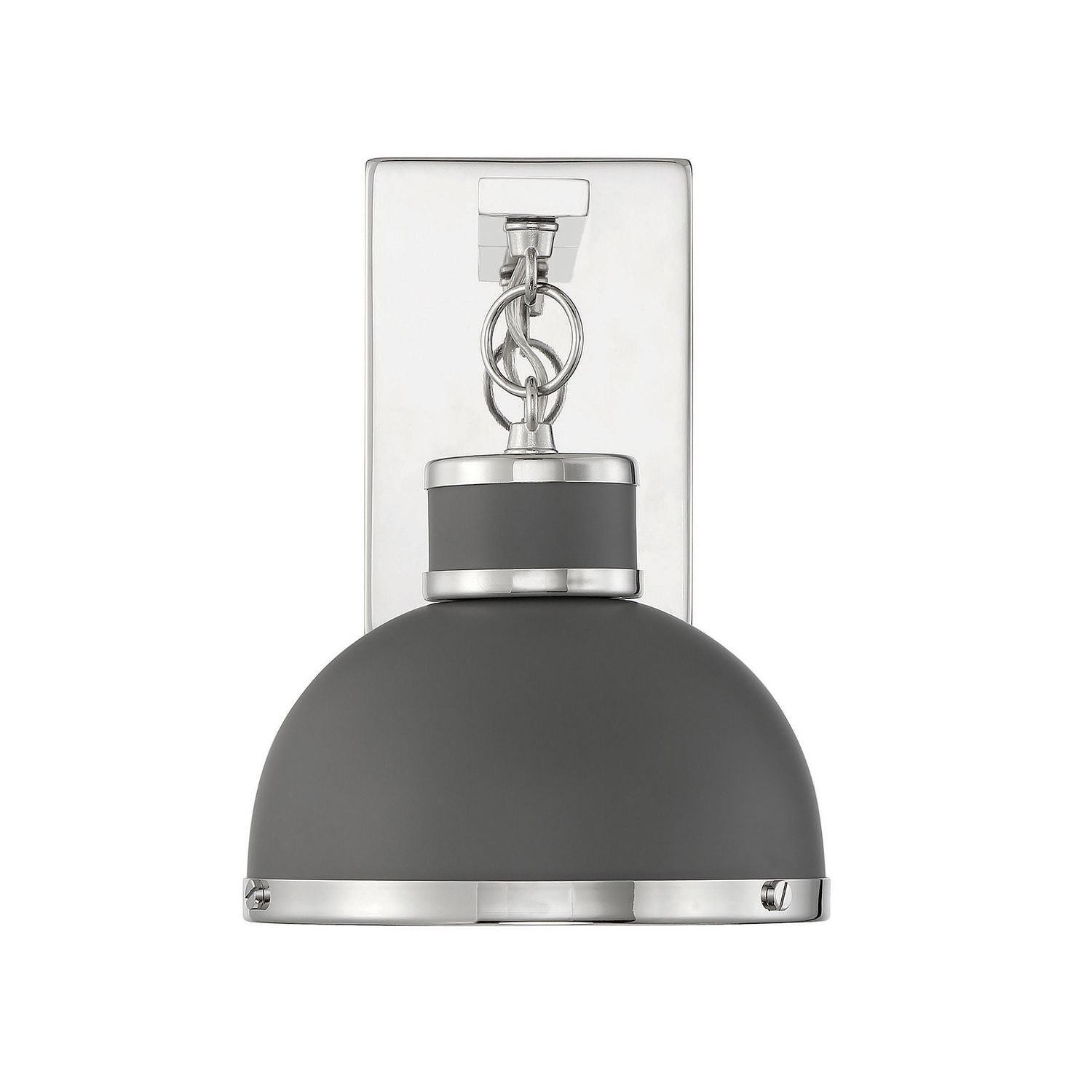 Savoy House - 9-8884-1-175 - One Light Wall Sconce - Corning - Gray with Polished Nickel Accents