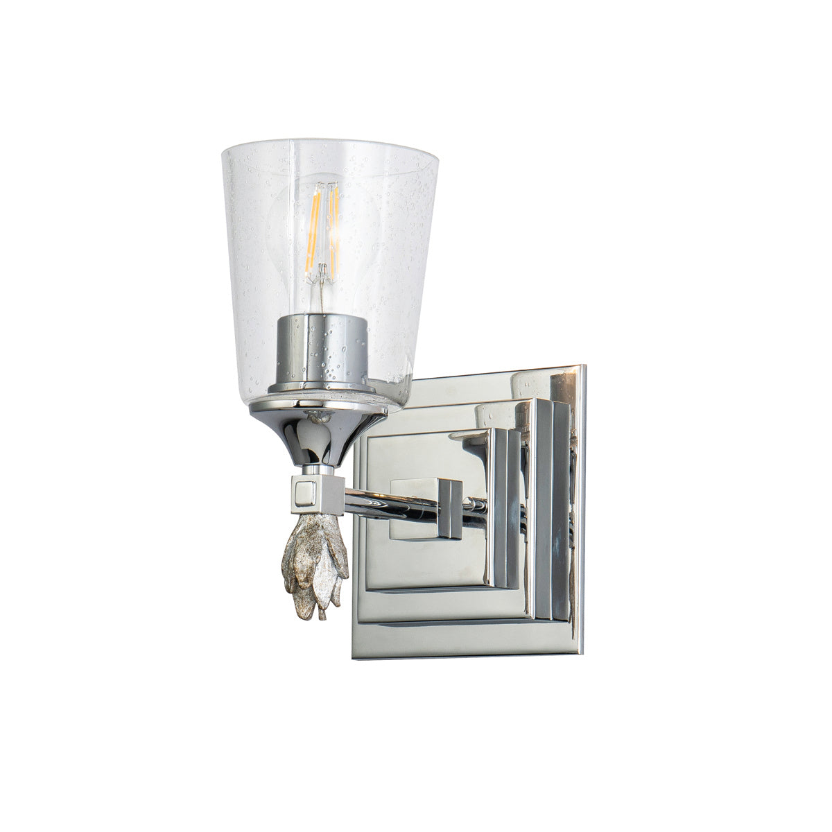 Lucas + McKearn - BB1022PC-1-F1S - One Light Wall Sconce - Vetiver - Polished Chrome