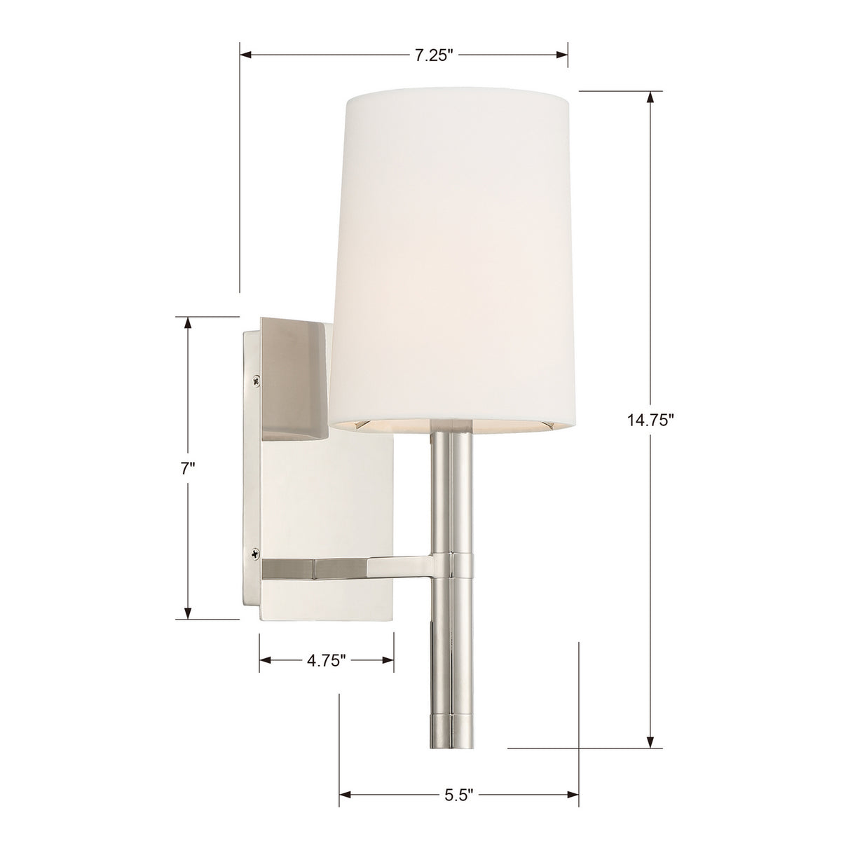 Crystorama - WES-9901-PN - Une lampe Murale - Weston - Nickel poli