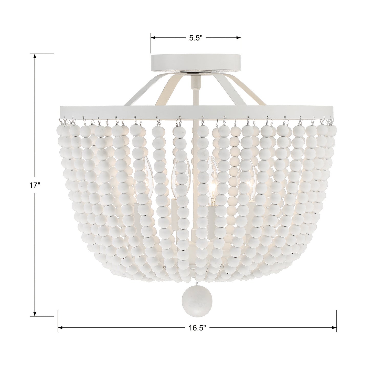 Crystorama - 604-MT_PLAFOND - Semi-luminaire à quatre lumières Plafonnier - Rylee - Blanc mat