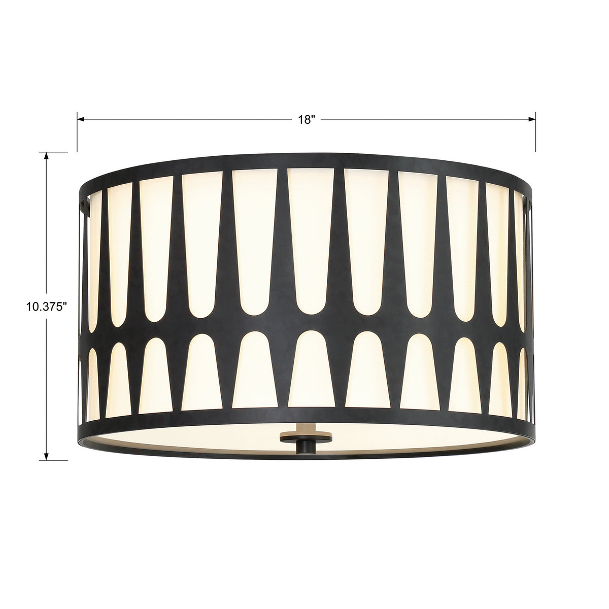 Crystorama - ROY-800-BK - Three Light Flush Mount - Royston - Black