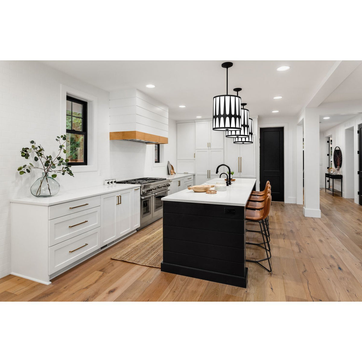 Crystorama - ROY-805-BK - Four Light Pendant - Royston - Black