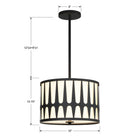 Crystorama - ROY-803-BK - Trois lumières Suspension - Royston - Noir