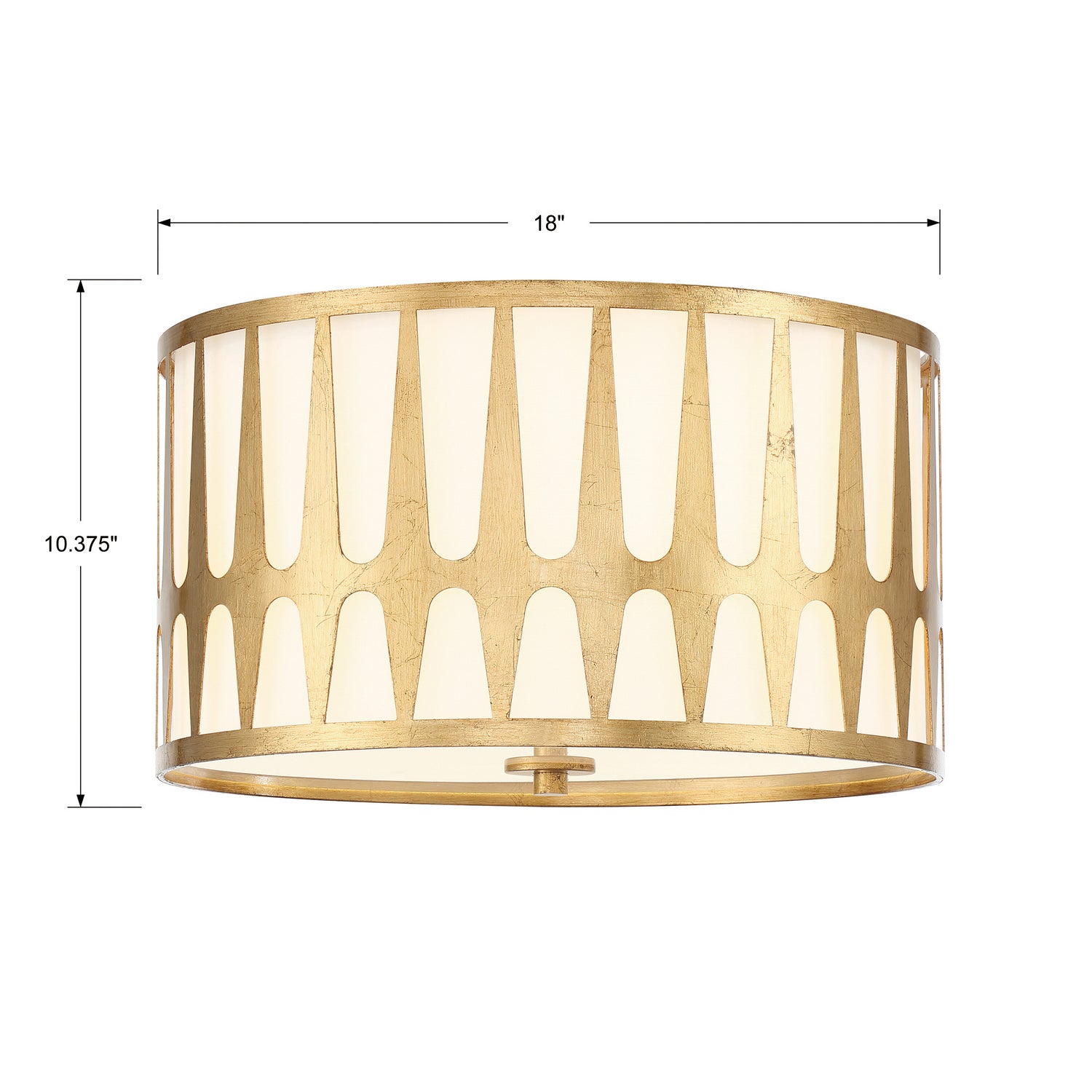Crystorama - ROY-800-GA - Trois lumières Plafonnier - Royston - Or antique