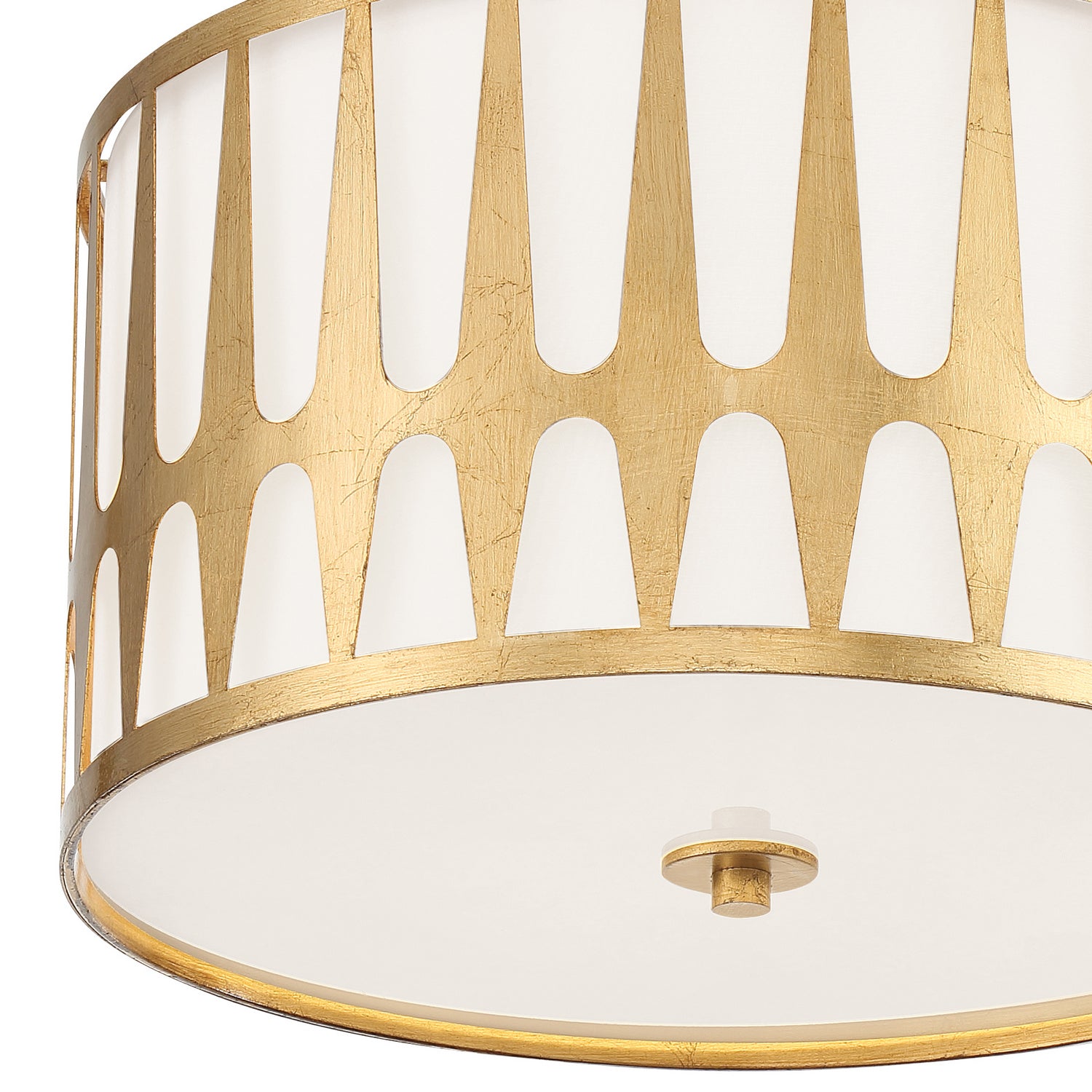 Crystorama - ROY-800-GA - Trois lumières Plafonnier - Royston - Or antique