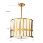 Crystorama - ROY-809-GA - Cinq lumières Suspension - Royston - Or antique
