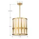 Crystorama - ROY-805-GA - Quatre lumières Suspension - Royston - Or antique